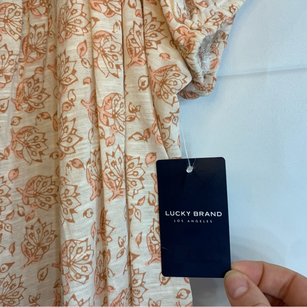 NWT Lucky Brand Neutral Floral Off-Shoulder Blouse, size XXL - Picture 6 of 10